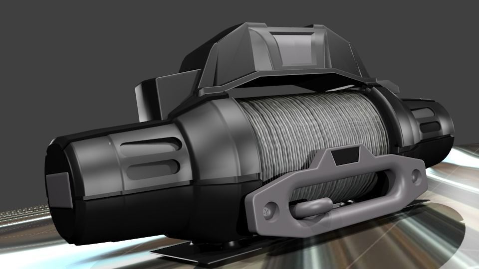 Winch Crane Tug Cabrestante Remolcador Grua Low-poly 3D model_1