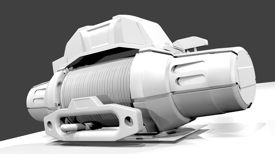 Winch Crane Tug Cabrestante Remolcador Grua Low-poly 3D model_5