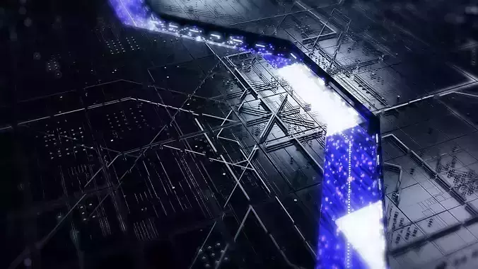 Cyber technology circuit board 3D model