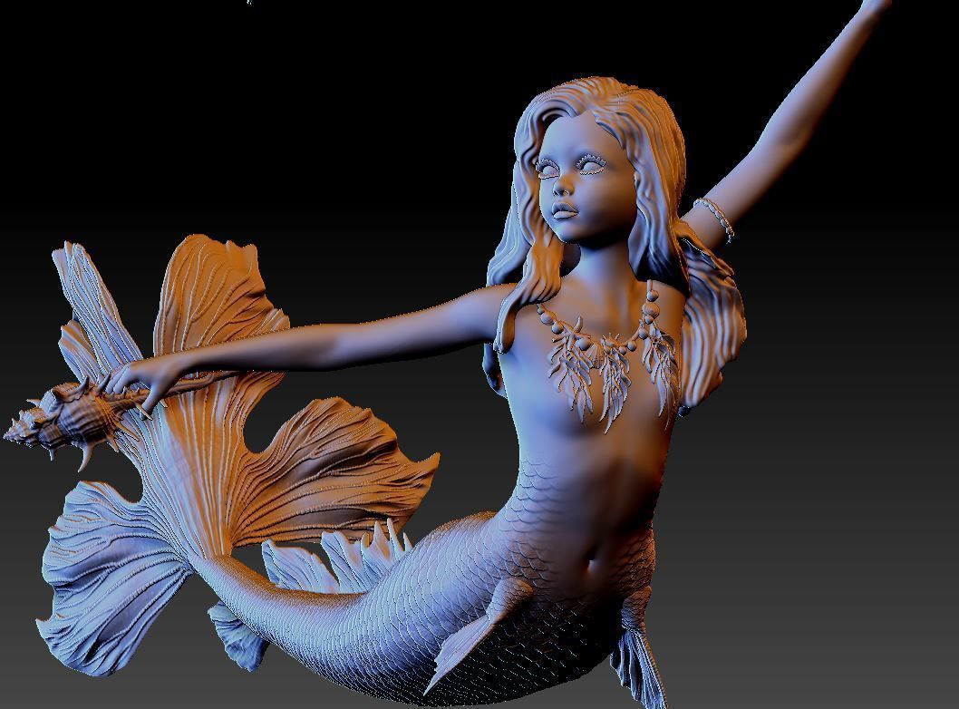 Little mermaid 3D print model_3