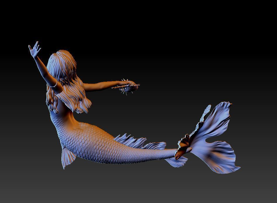 Little mermaid 3D print model_5