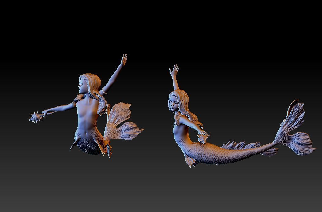 Little mermaid 3D print model_4