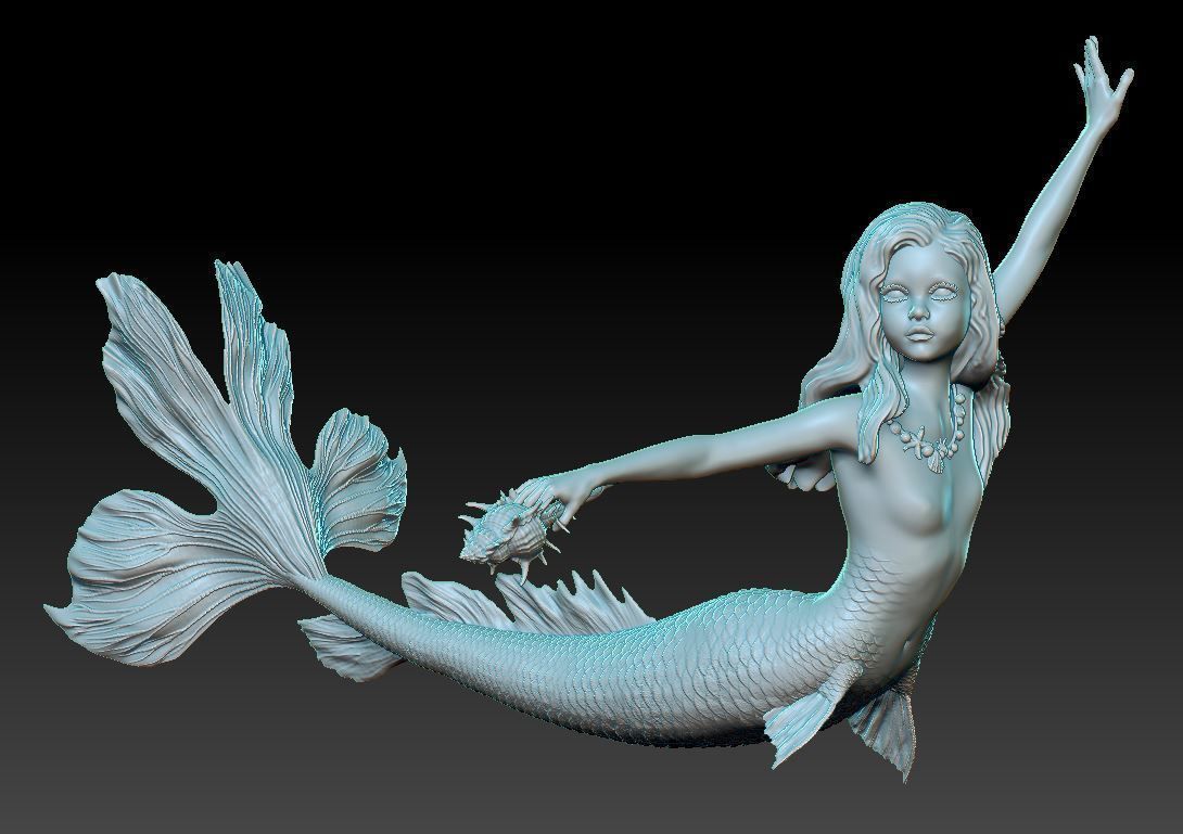 Little mermaid 3D print model_1