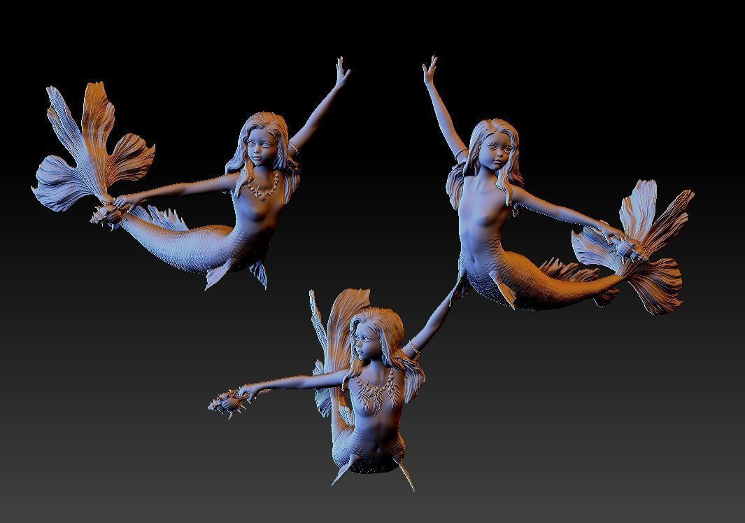 Little mermaid 3D print model_2