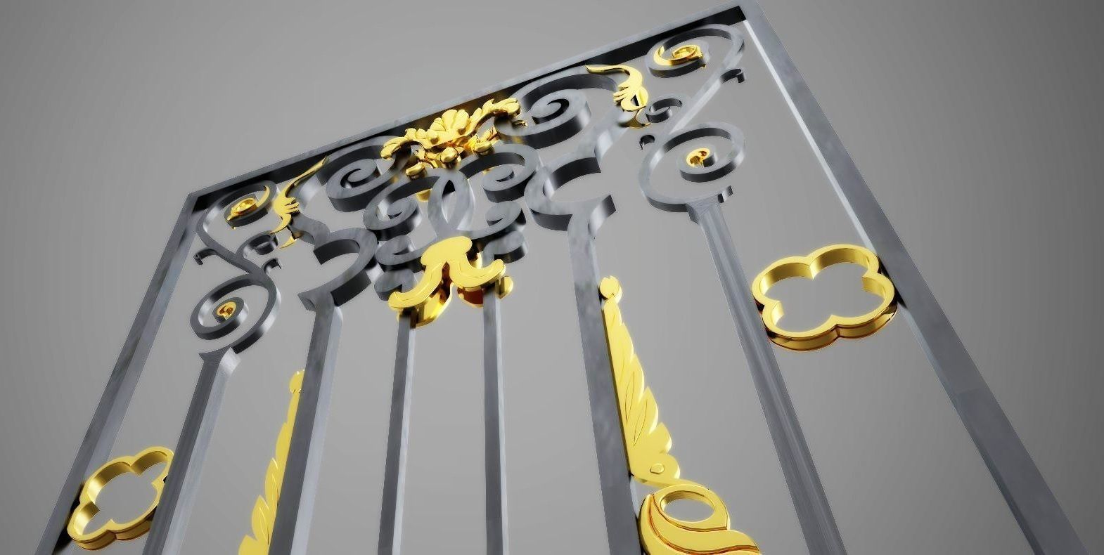 Window guard -grill - wrought iron 3D model_3