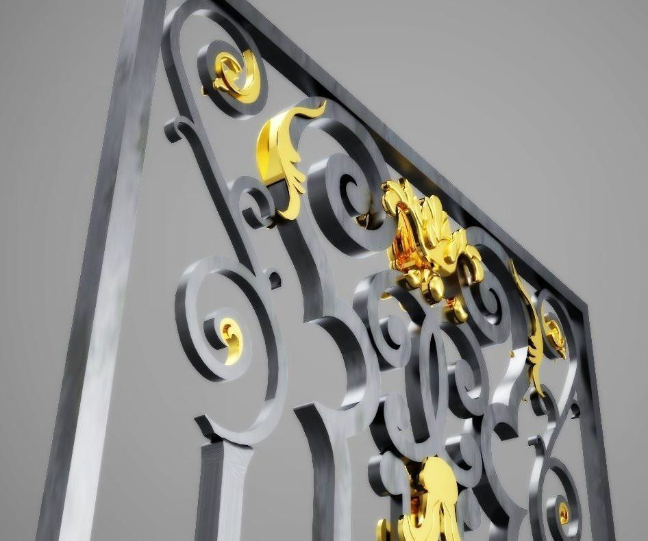 Window guard -grill - wrought iron 3D model_4