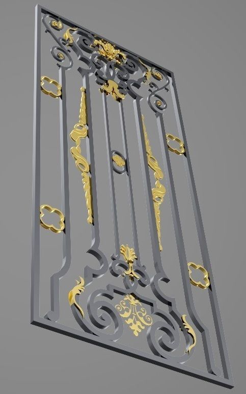 Window guard -grill - wrought iron 3D model_5