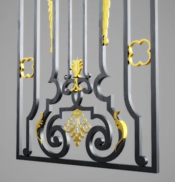Window guard -grill - wrought iron 3D model_1