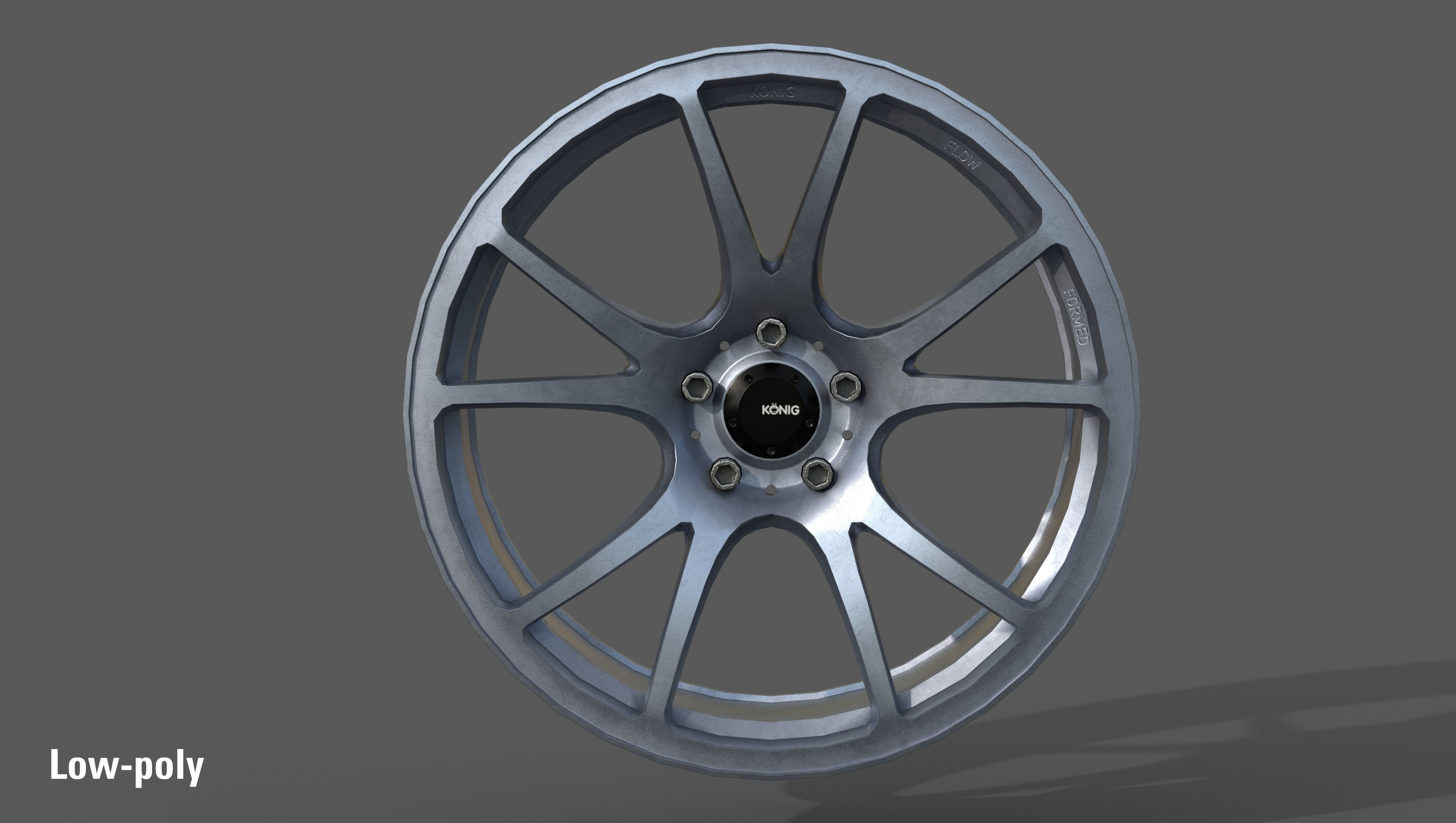 Konig Freeform 17x8 PCD 5x100 Rim Low-poly 3D model_5
