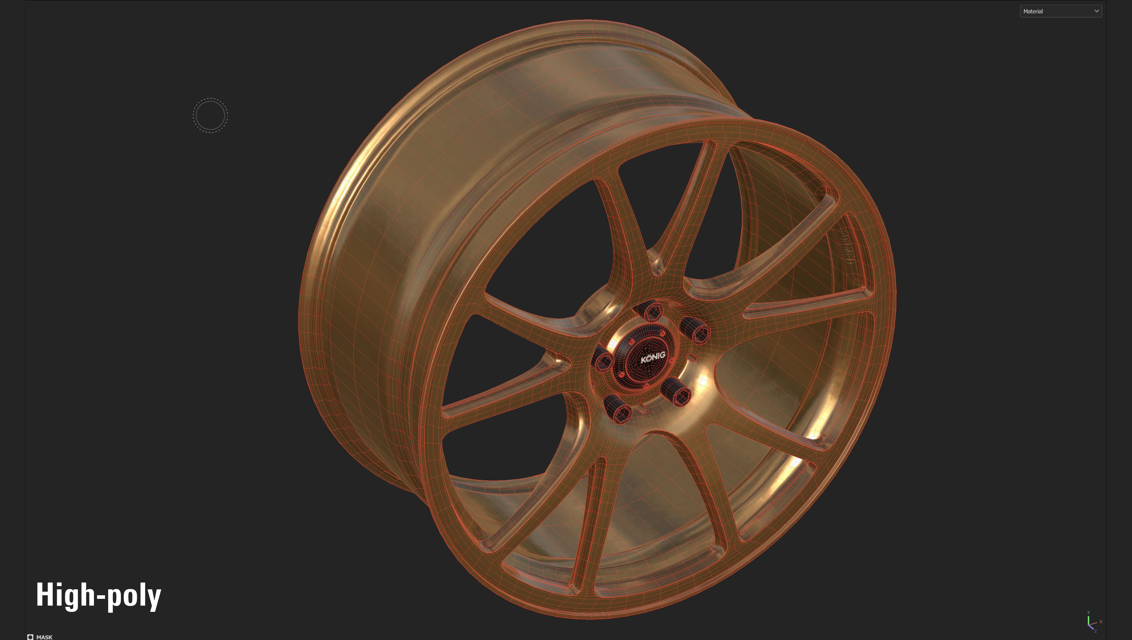 Konig Freeform 17x8 PCD 5x100 Rim Low-poly 3D model_13