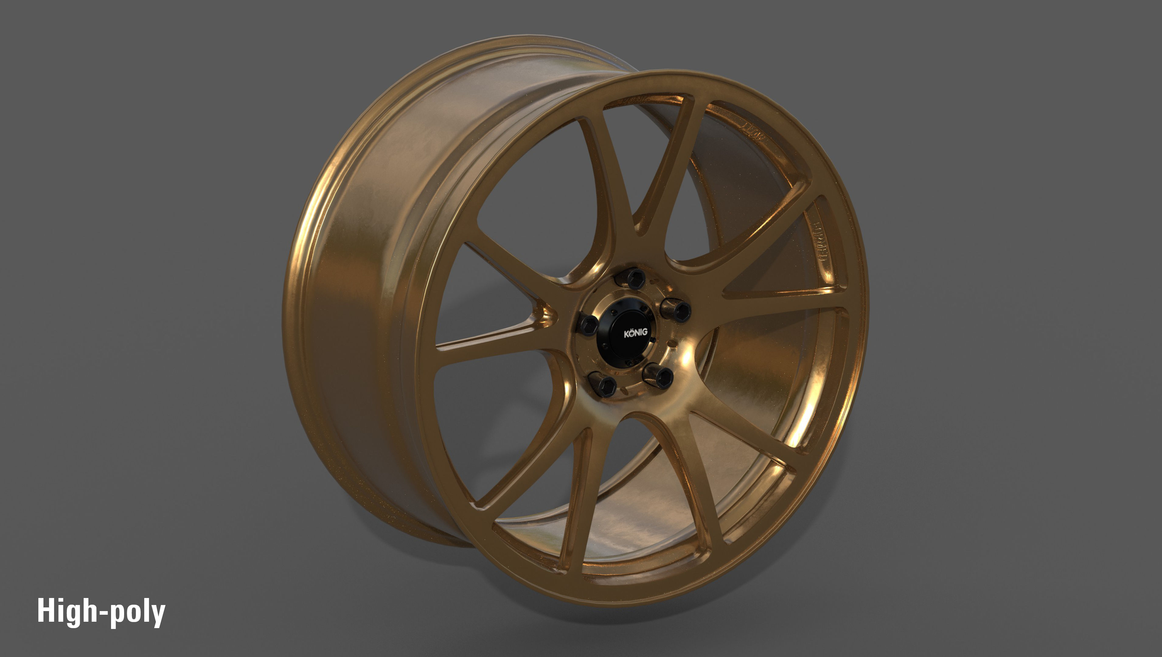 Konig Freeform 17x8 PCD 5x100 Rim Low-poly 3D model_6