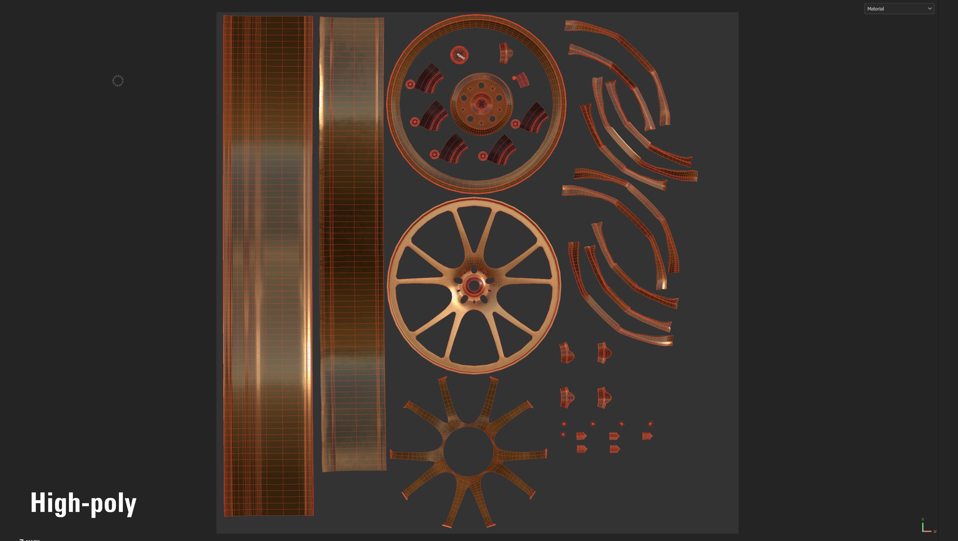 Konig Freeform 17x8 PCD 5x100 Rim Low-poly 3D model_15