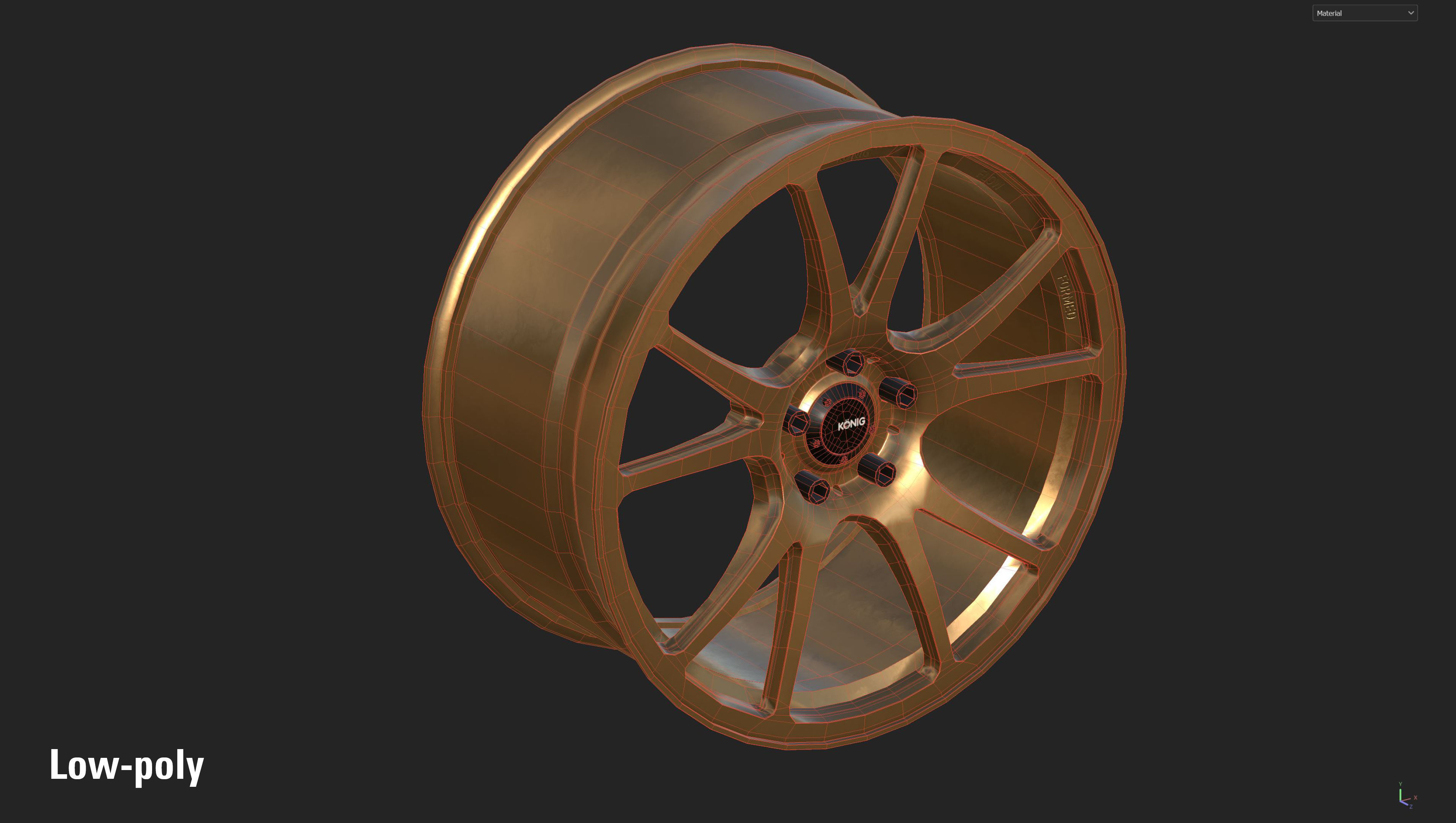 Konig Freeform 17x8 PCD 5x100 Rim Low-poly 3D model_14