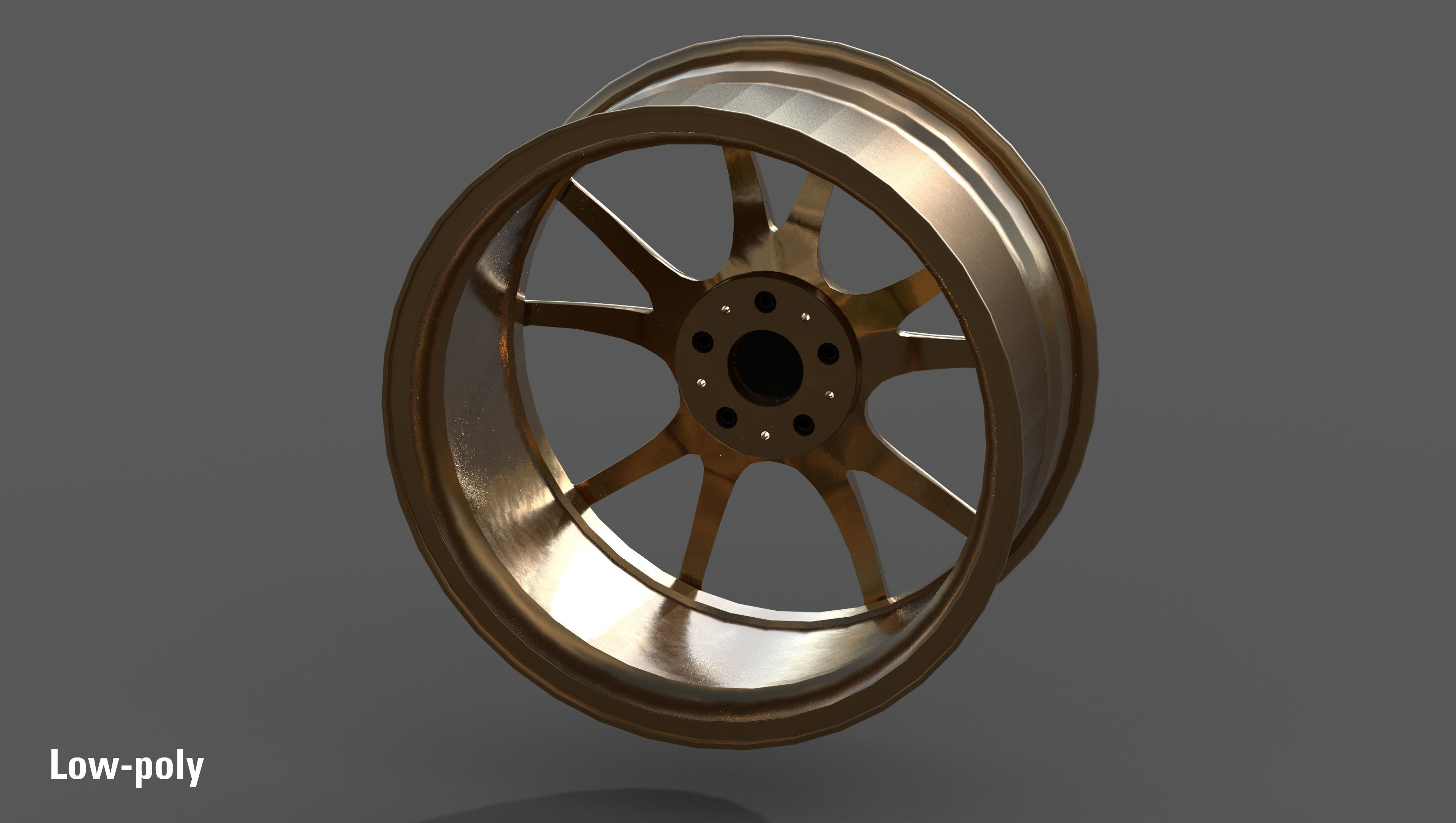 Konig Freeform 17x8 PCD 5x100 Rim Low-poly 3D model_11