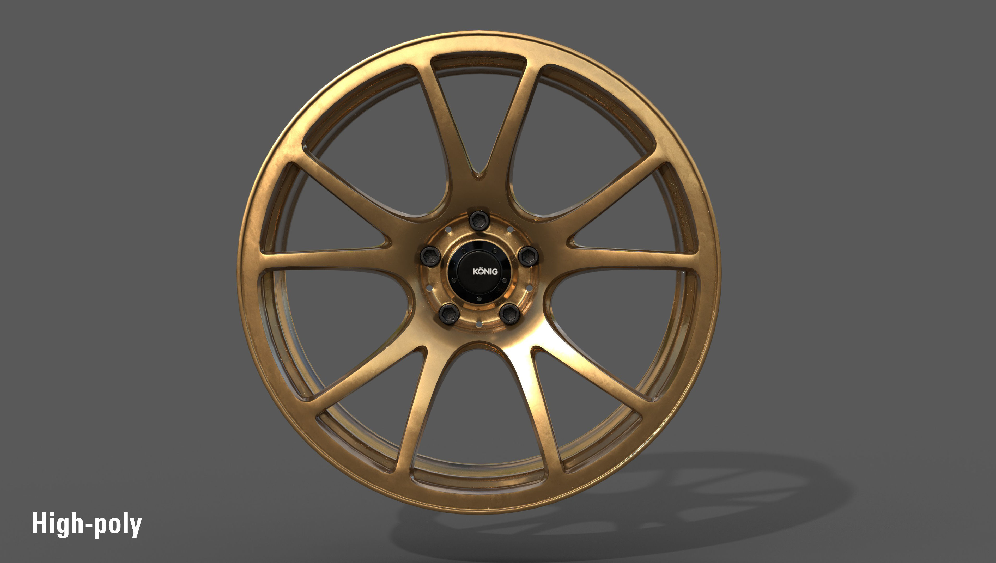 Konig Freeform 17x8 PCD 5x100 Rim Low-poly 3D model_3