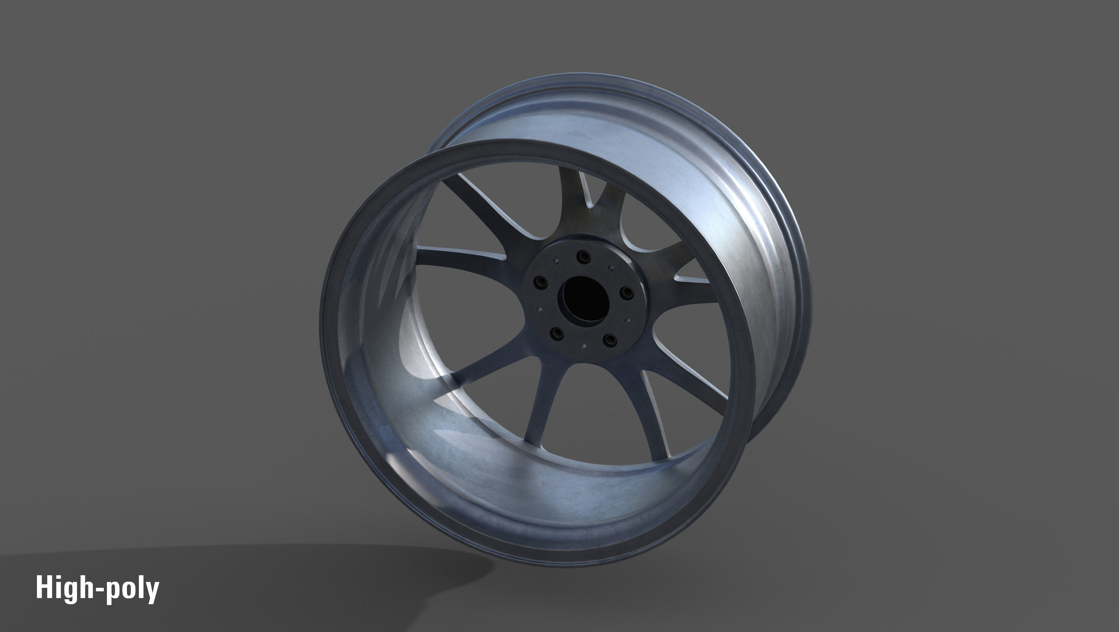 Konig Freeform 17x8 PCD 5x100 Rim Low-poly 3D model_10