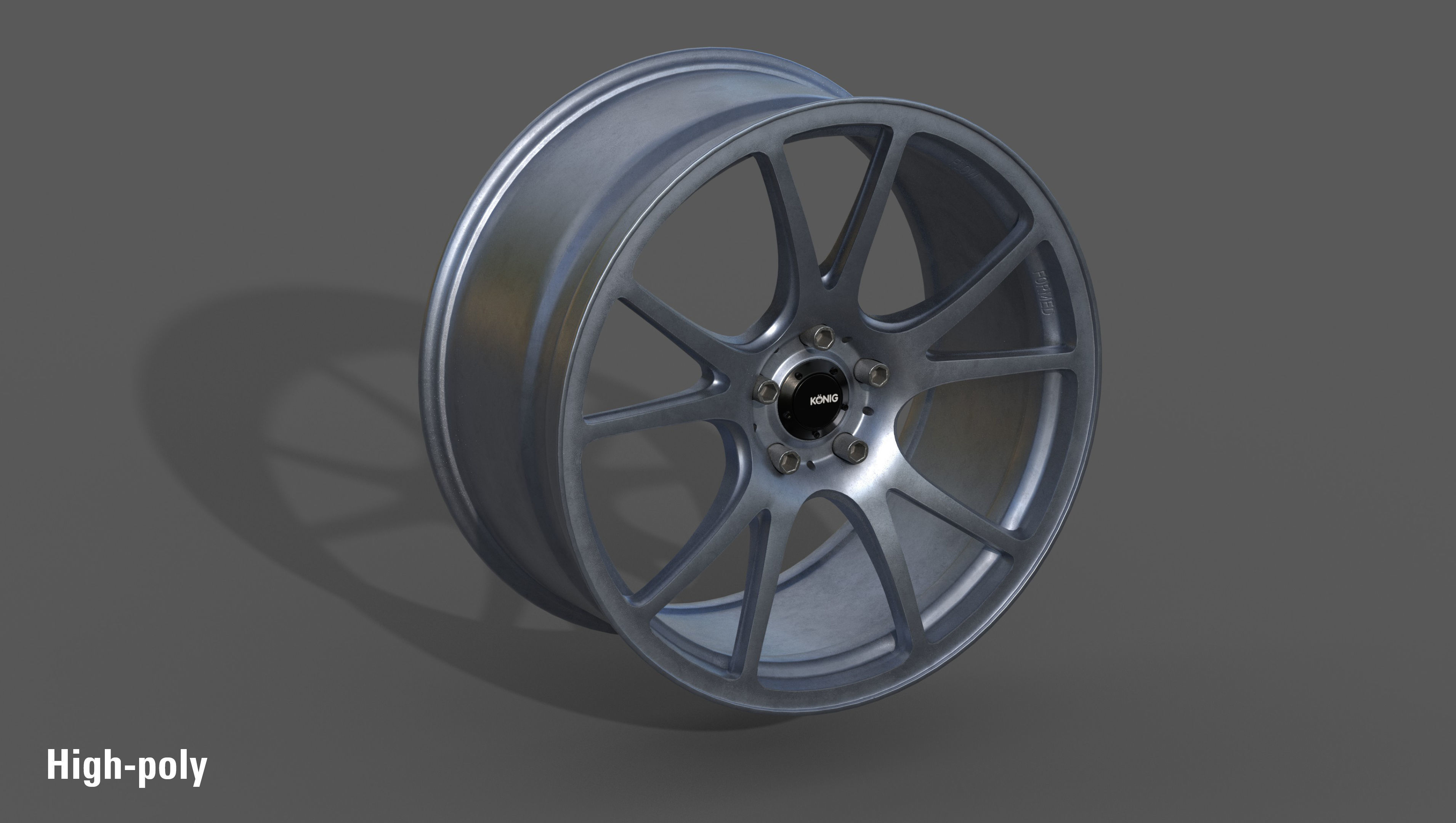 Konig Freeform 17x8 PCD 5x100 Rim Low-poly 3D model_7