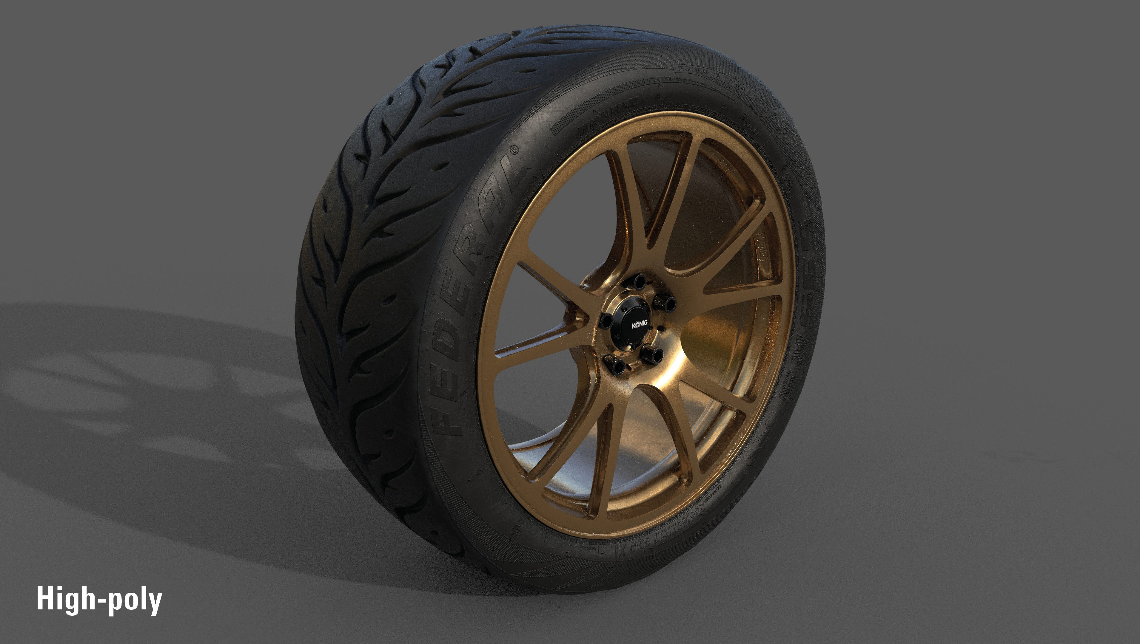 Konig Freeform 17x8 PCD 5x100 Rim Low-poly 3D model_1