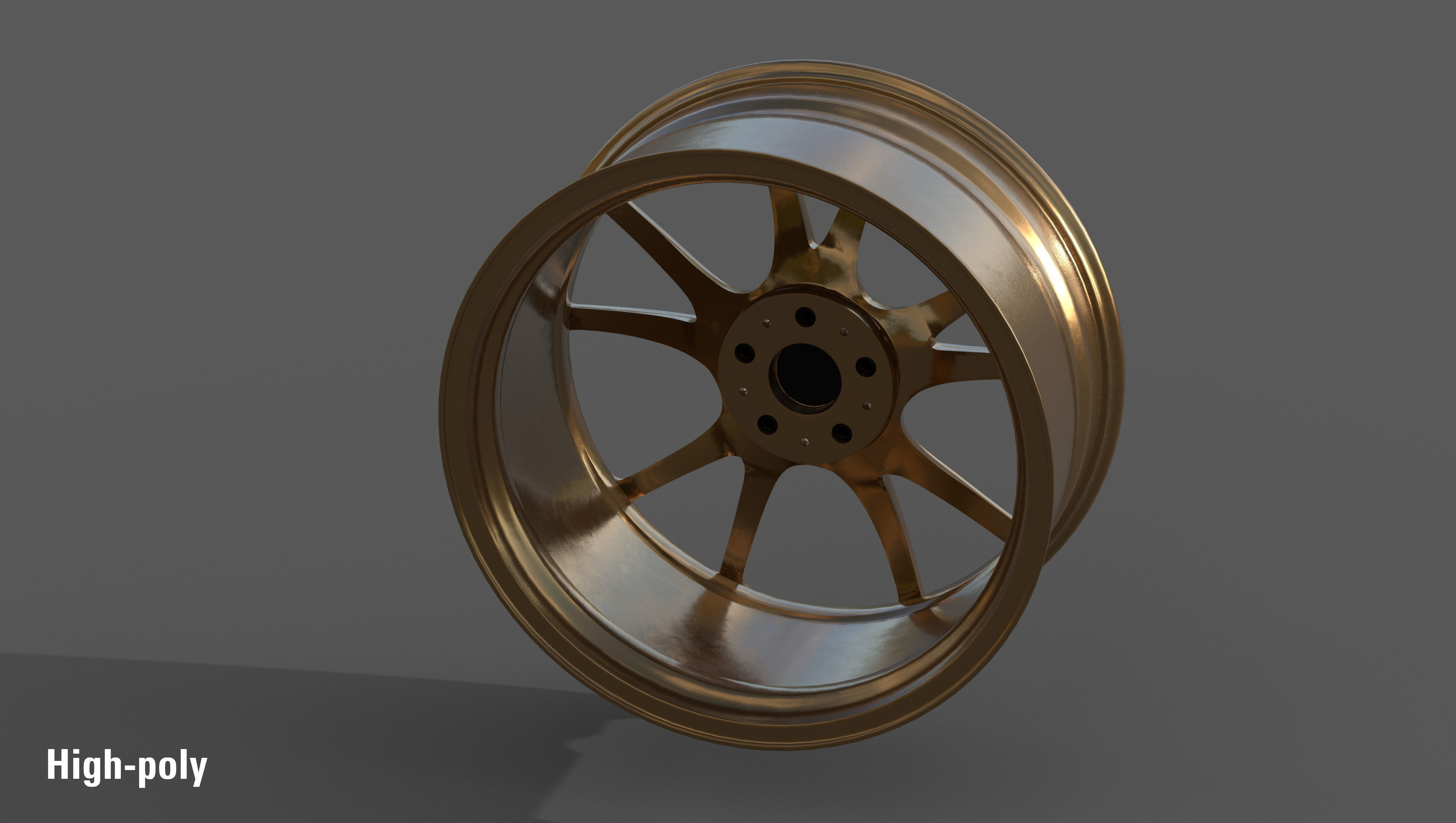Konig Freeform 17x8 PCD 5x100 Rim Low-poly 3D model_9