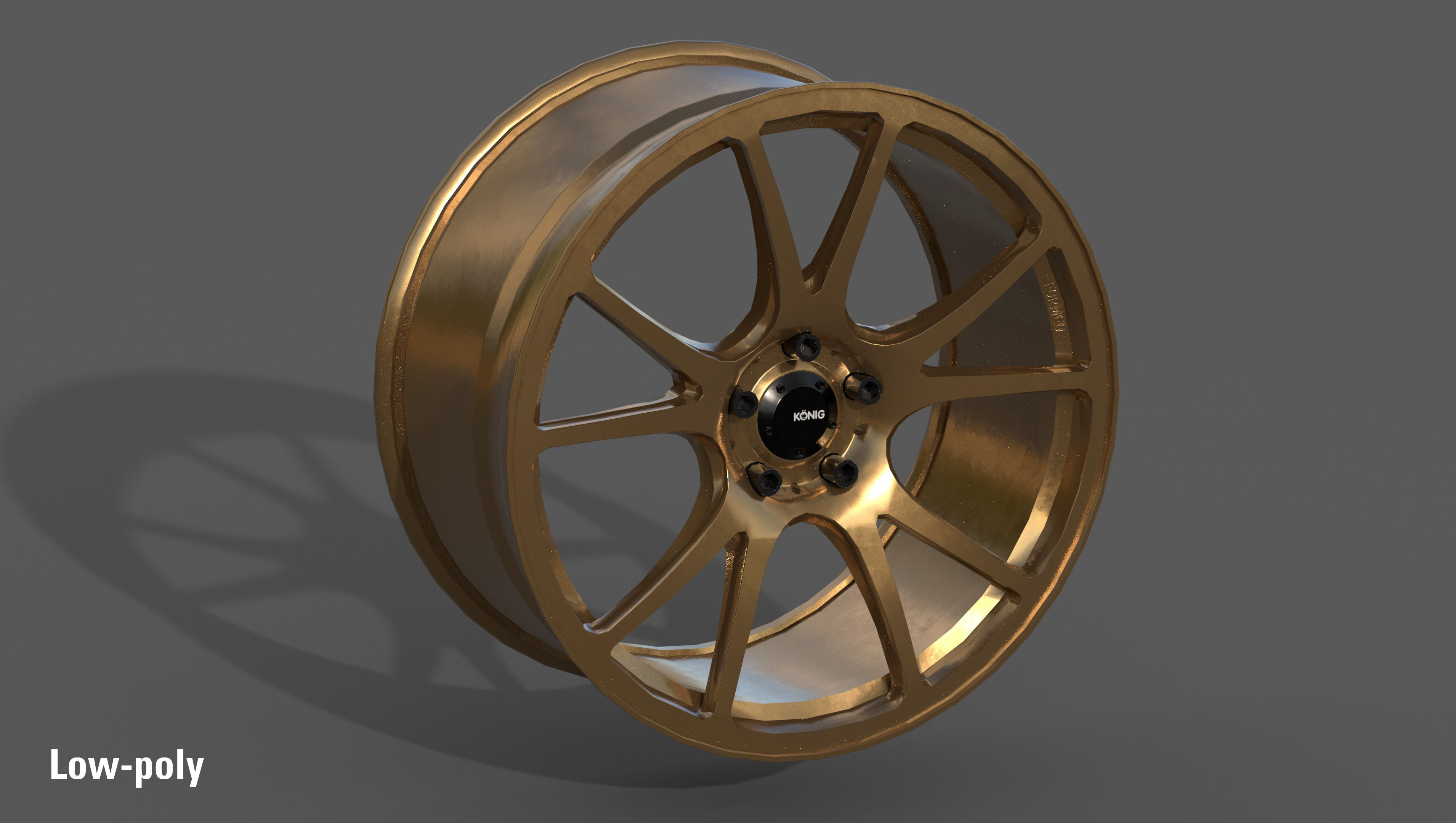 Konig Freeform 17x8 PCD 5x100 Rim Low-poly 3D model_8
