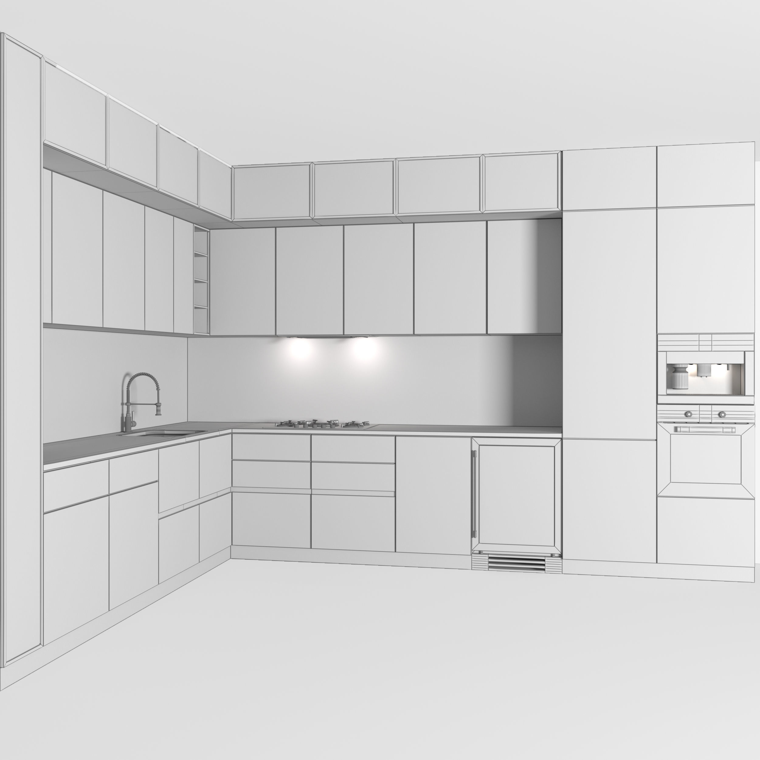 Kitchen Modern 20 - Corner Kitchen 3D model_2