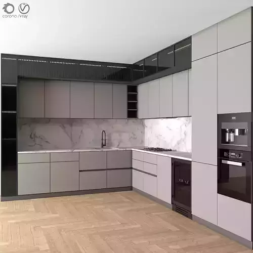Kitchen Modern 20 - Corner Kitchen 3D model Kitchen Modern 20 - Corner Kitchen 3D model