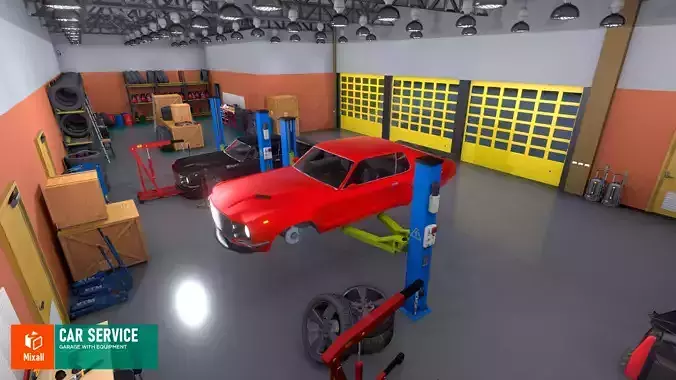 Car service - garage with equipment