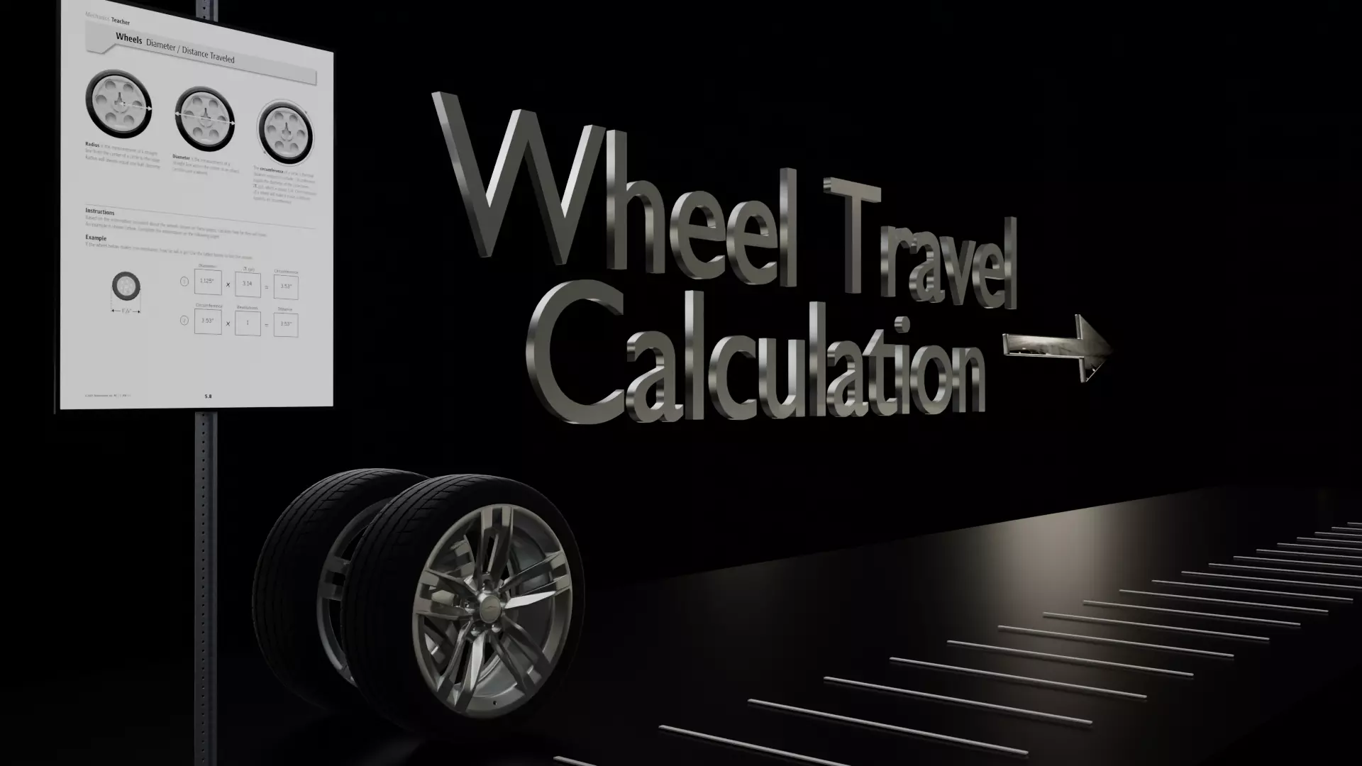 Wheel Travel Calculation 3D model_0