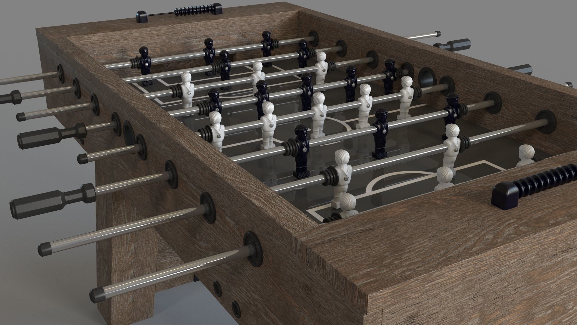 Pottery Barn Foosball Table 3D model_4