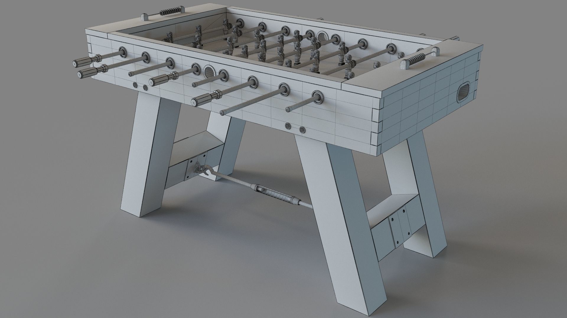 Pottery Barn Foosball Table 3D model_6