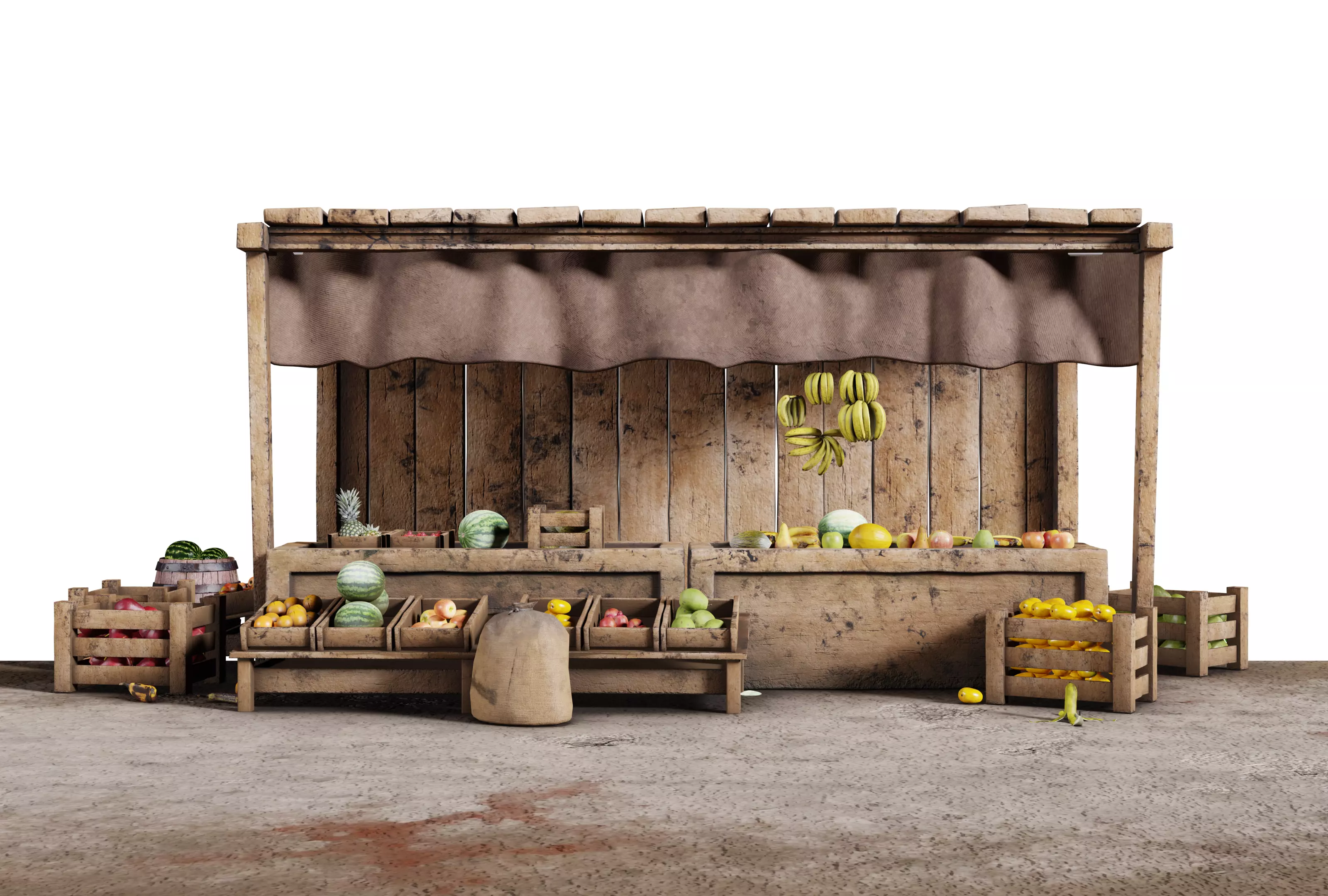 Fruit Shop Low-poly 3D model_0