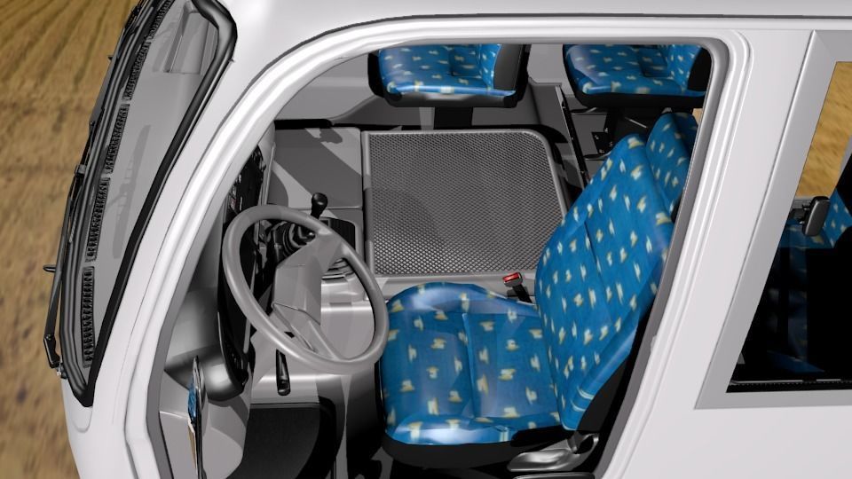 Toyota Coaster Bus Low-poly 3D model_66