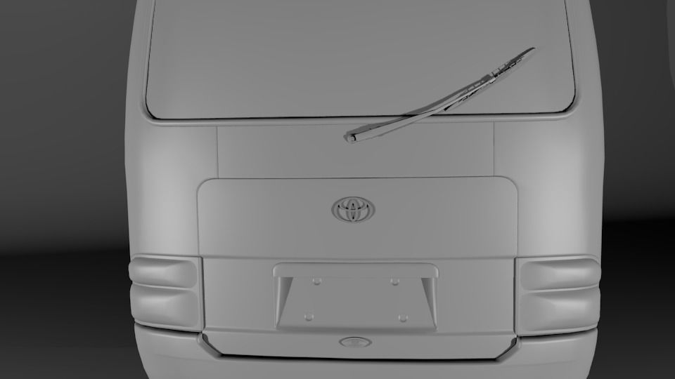 Toyota Coaster Bus Low-poly 3D model_7