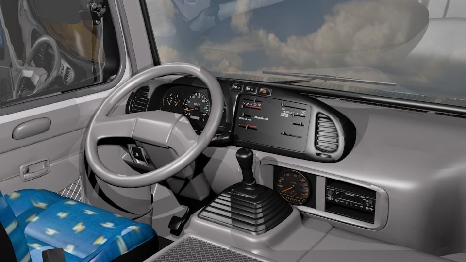 Toyota Coaster Bus Low-poly 3D model_51