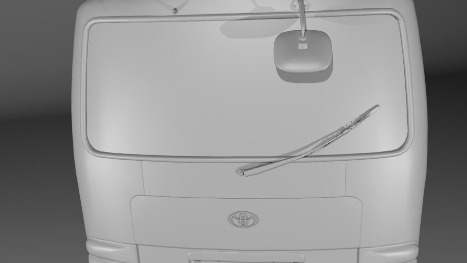 Toyota Coaster Bus Low-poly 3D model_9