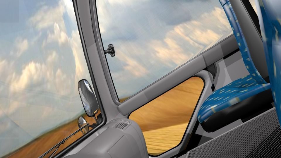 Toyota Coaster Bus Low-poly 3D model_6