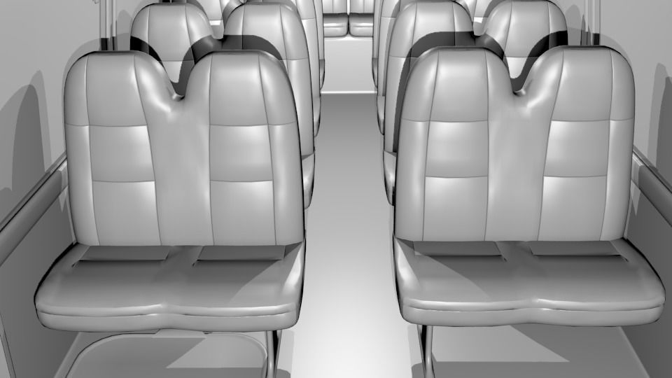 Toyota Coaster Bus Low-poly 3D model_69