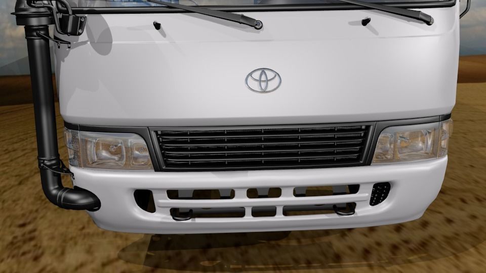 Toyota Coaster Bus Low-poly 3D model_35