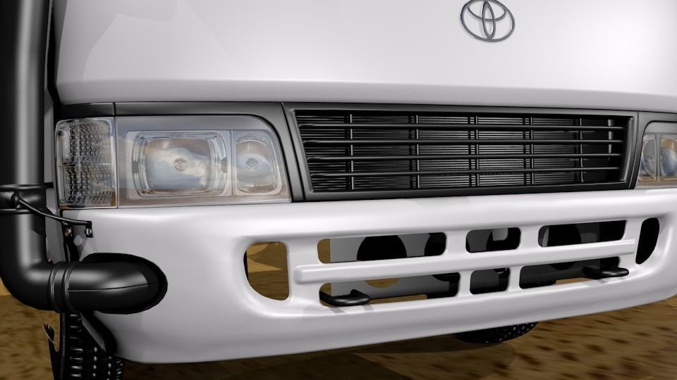 Toyota Coaster Bus Low-poly 3D model_36