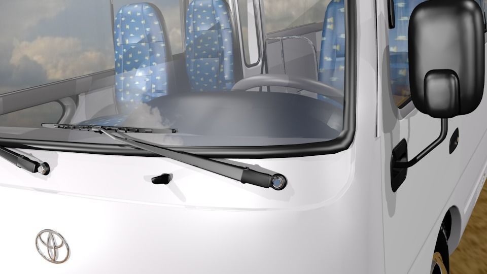 Toyota Coaster Bus Low-poly 3D model_41