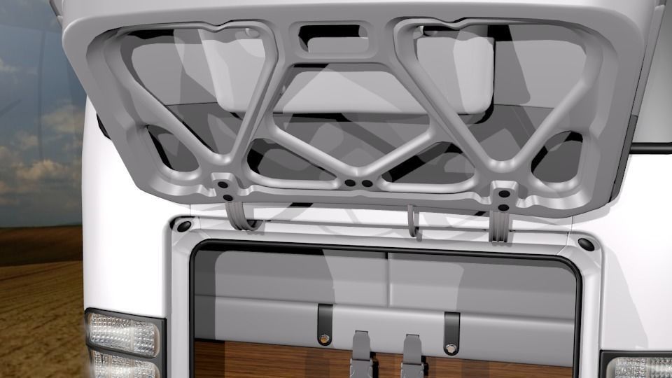 Toyota Coaster Bus Low-poly 3D model_16