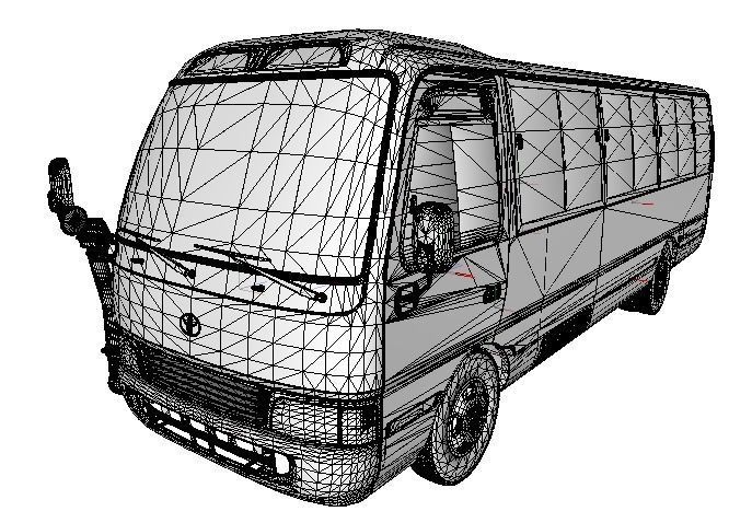 Toyota Coaster Bus Low-poly 3D model_72