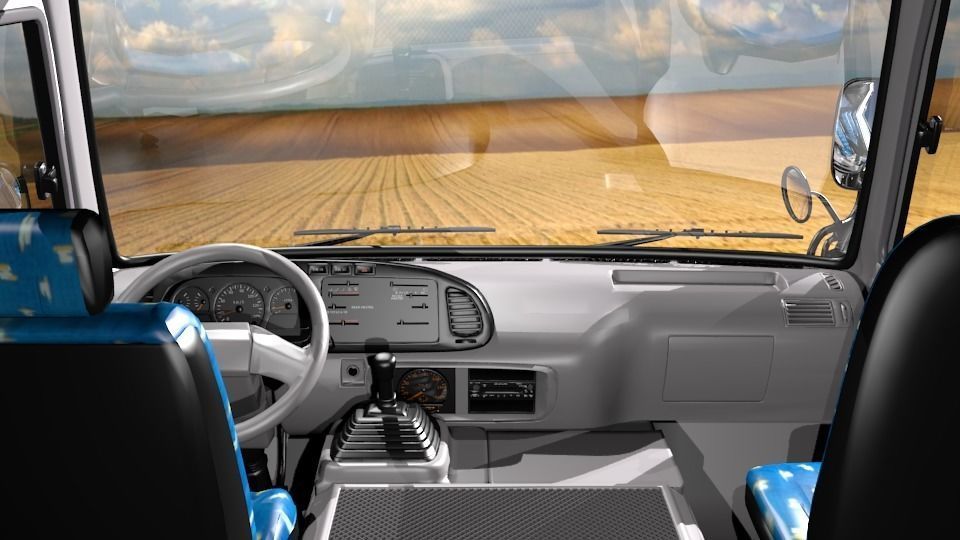 Toyota Coaster Bus Low-poly 3D model_5