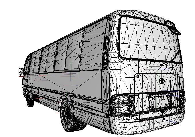 Toyota Coaster Bus Low-poly 3D model_71