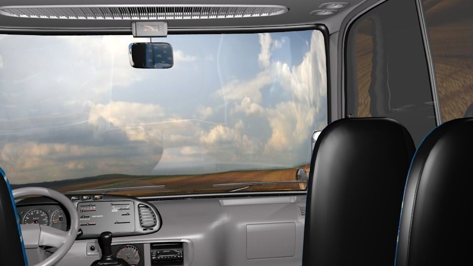 Toyota Coaster Bus Low-poly 3D model_55