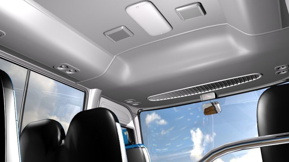 Toyota Coaster Bus Low-poly 3D model_42