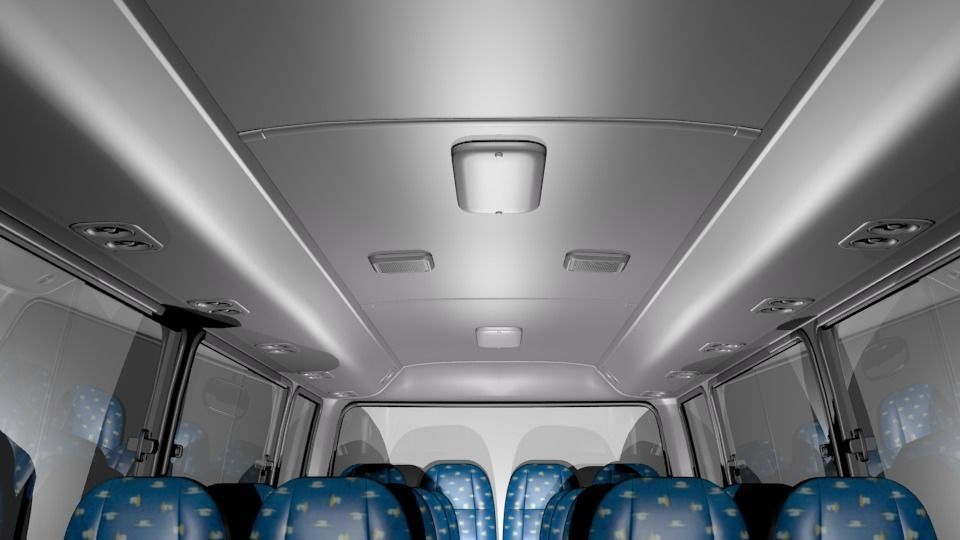 Toyota Coaster Bus Low-poly 3D model_4