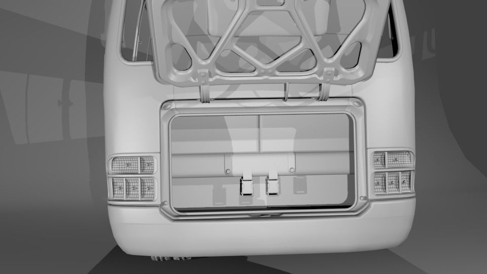 Toyota Coaster Bus Low-poly 3D model_18