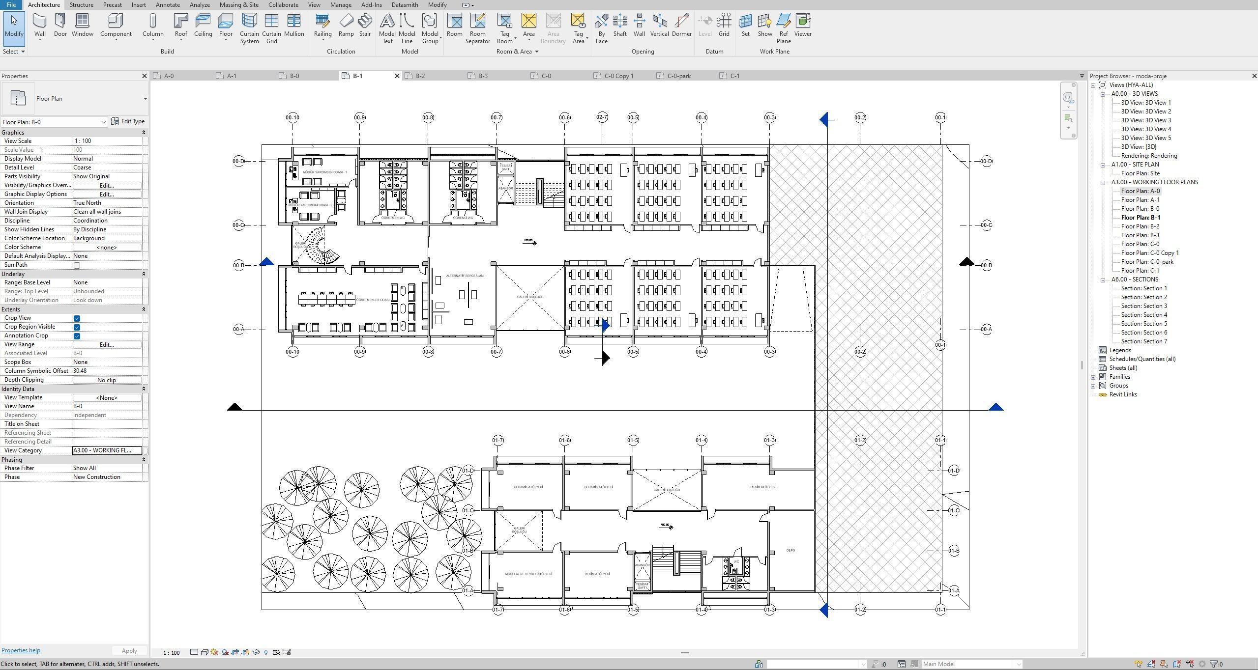 High School Building Revit Project 3D model_10