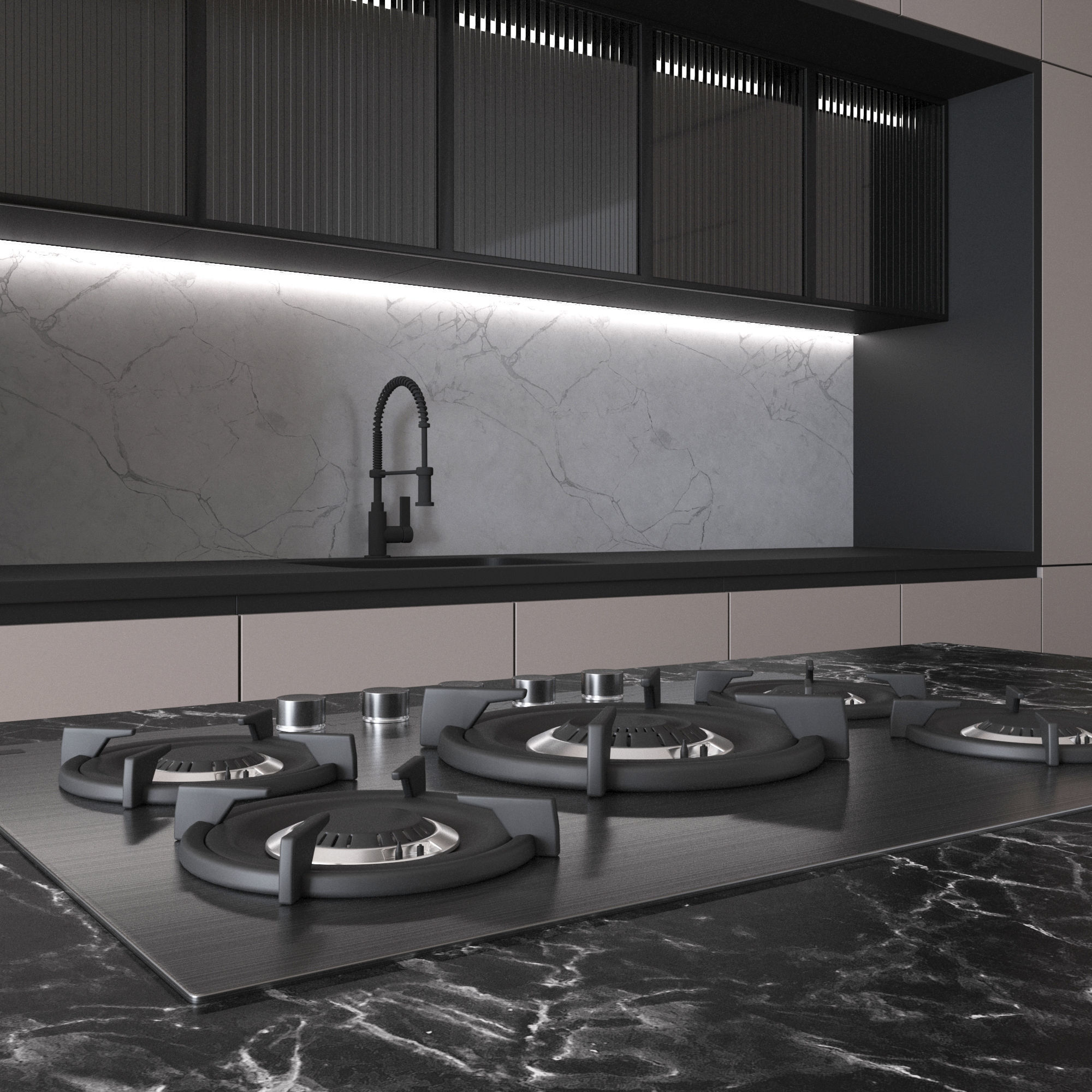 Kitchen Modern 21 - Corner Kitchen 3D model_1